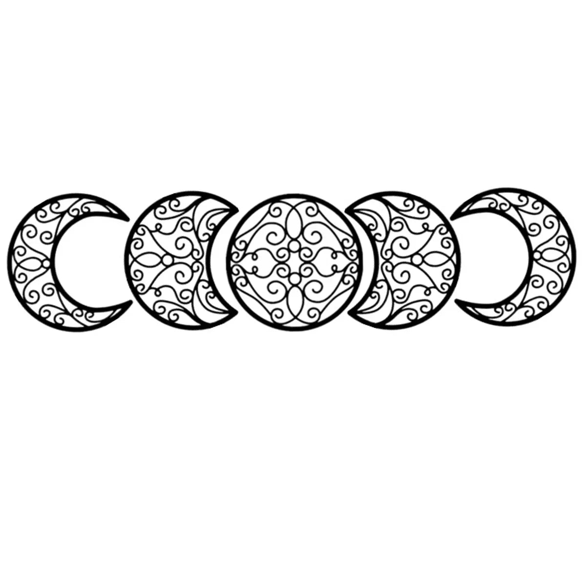 Schwarze Mondphasen Wanddekoration