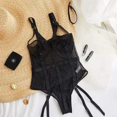 Schwarzes Body mit Streifen