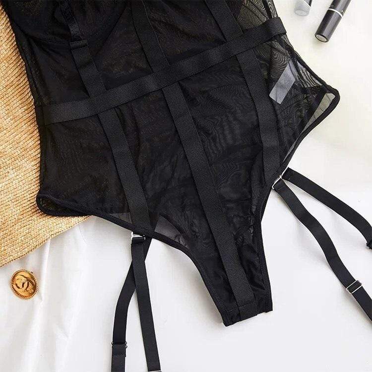 Schwarzes Body mit Streifen