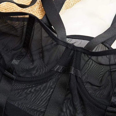 Schwarzes Body mit Streifen