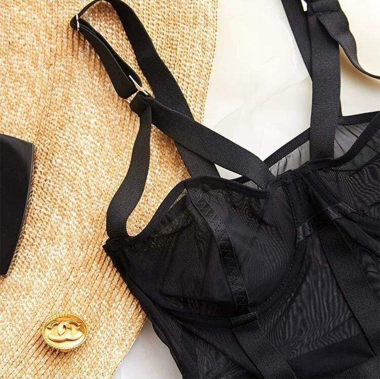 Schwarzes Body mit Streifen