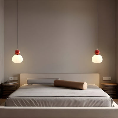 LumiPumpkin Light – Moderne Cremefarbene Pendelleuchte im Kürbis-Design