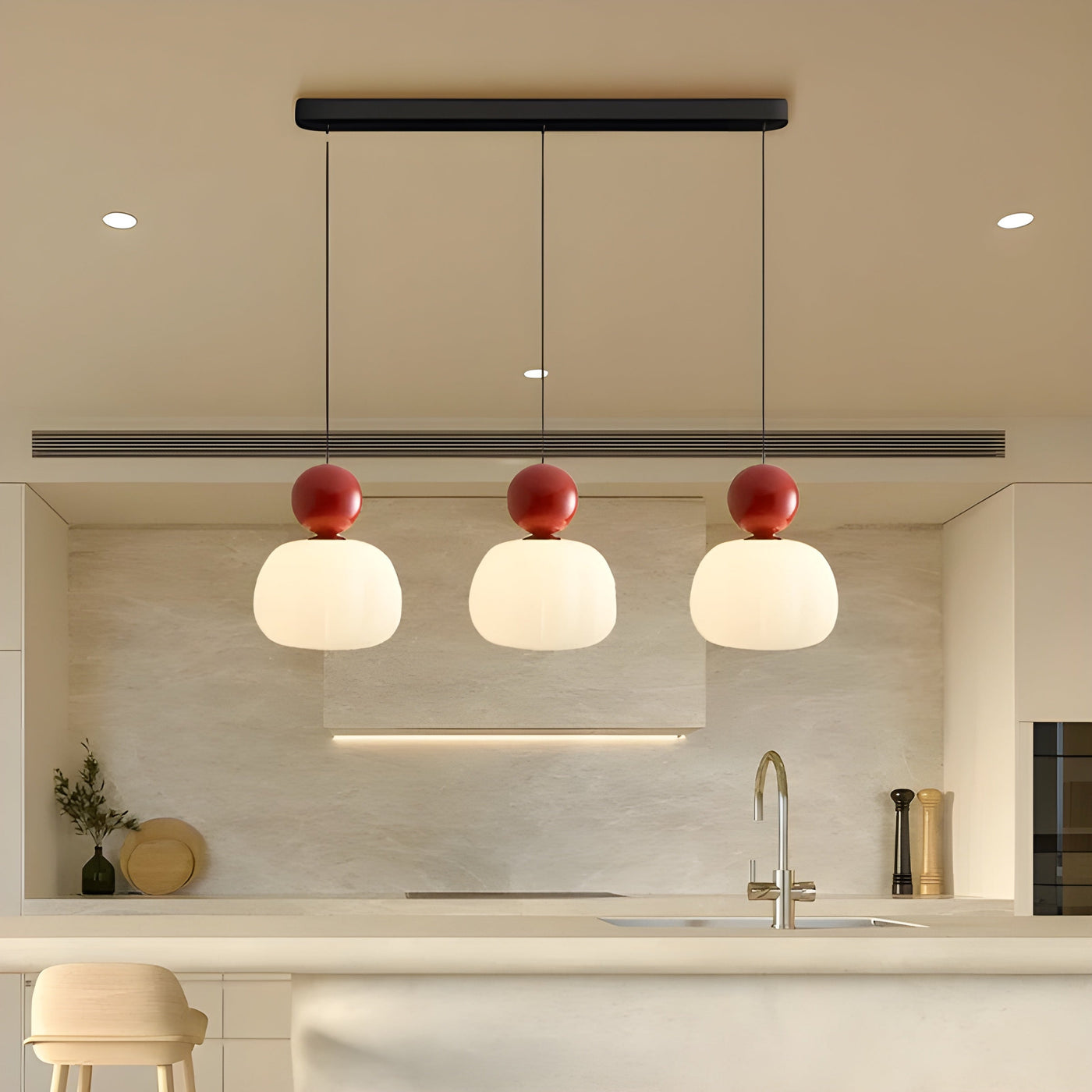 LumiPumpkin Light – Moderne Cremefarbene Pendelleuchte im Kürbis-Design