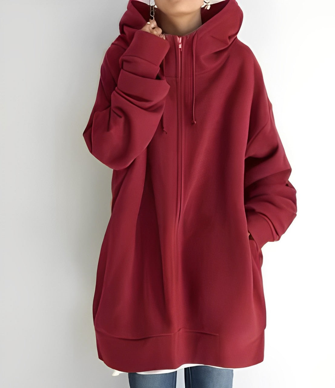 Kerenza - Kuscheliger Fleece-Pullover mit Kapuze und Reißverschluss