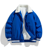 Heiko - Warme Winterjacke für Herren mit Sherpa-Kragen in Blau