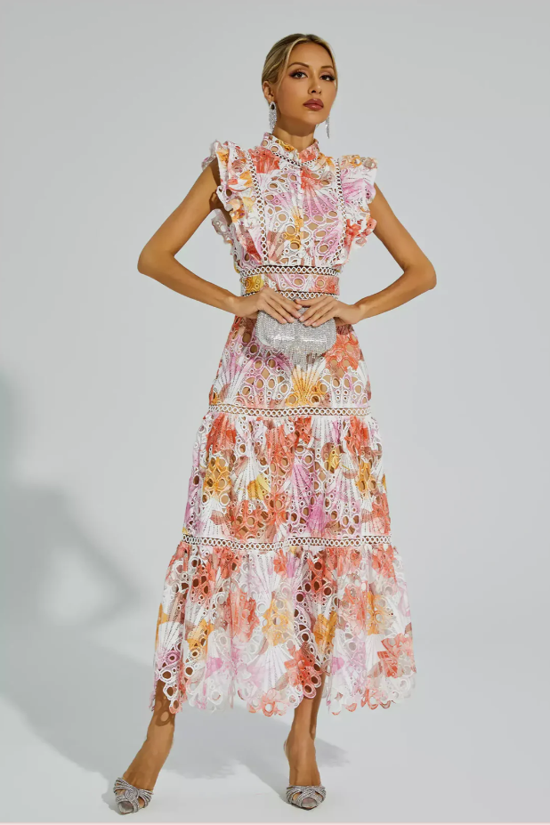 Maven | Floral Lace Maxi Kleid