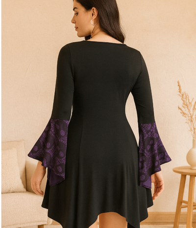 SkullLace Gothic Bluse – Damenbluse mit Totenkopf-Print & Taillenschnürung