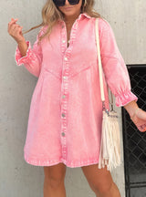 Radia  |  Frauen Denim Kleid in Rosa