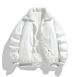 Heiko - Warme Winterjacke für Herren mit Sherpa-Kragen in Weiß