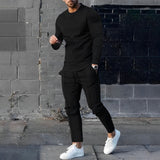 RAFAEL – Leichtes Set aus Pullover und Hose für Herren in Schwarz