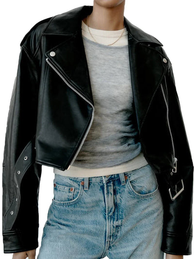 Klassische Damen Bikerjacke | Lässig