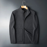 Leichte Herren-Fleecejacke mit kontrastierenden Details - Erian in Dunkelgrau