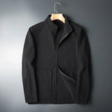 Leichte Herren-Fleecejacke mit kontrastierenden Details - Erian in Schwarz