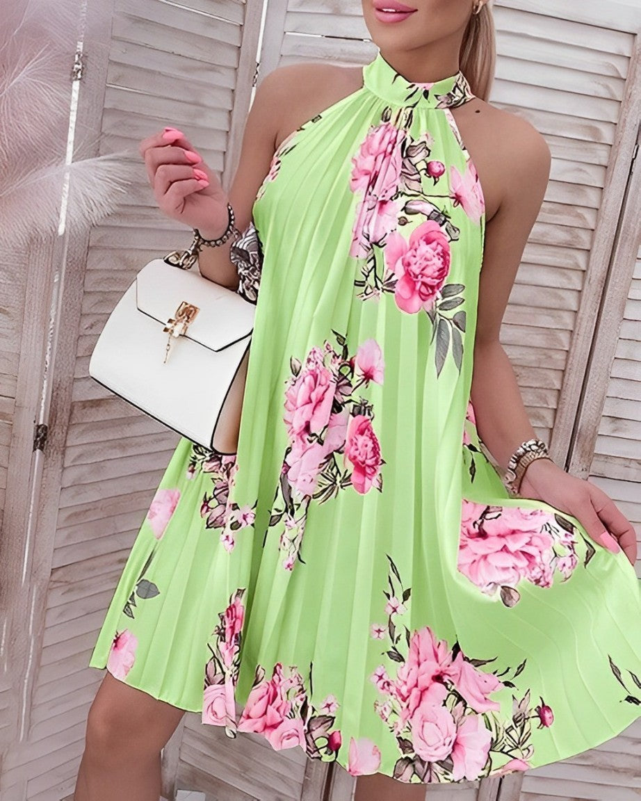Alina - Sommerkleid Damen Plissee Ärmellos
