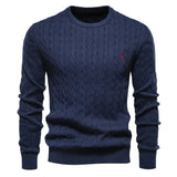 Falkner | Strickmodern Herrenpullover in Dunkelblau