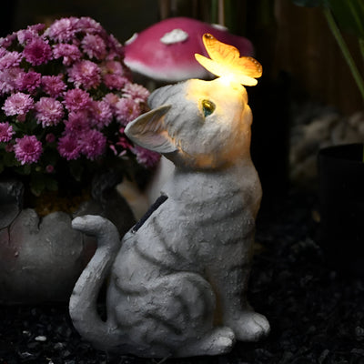 CatGlow Light - Solarbetriebene Katzenskulptur für Außenbeleuchtung