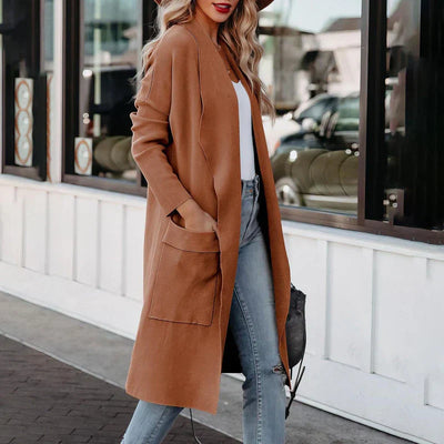 Megan - Langer Tweed-Wollmantel für zeitlose Eleganz