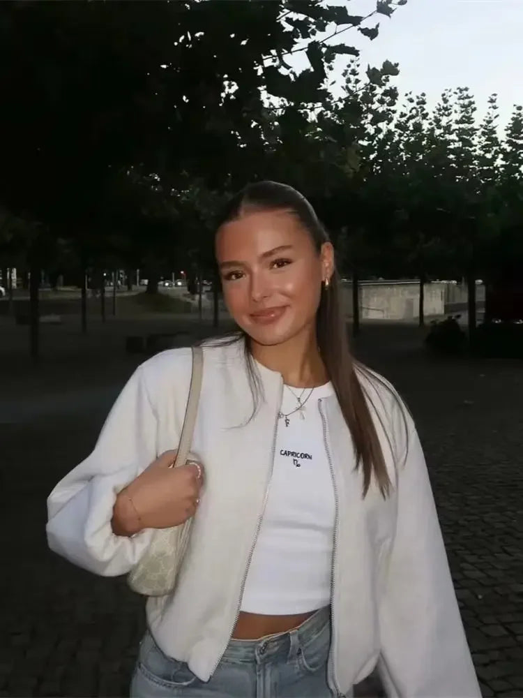 Damen Rundhals Übergangsjacke | Langarm