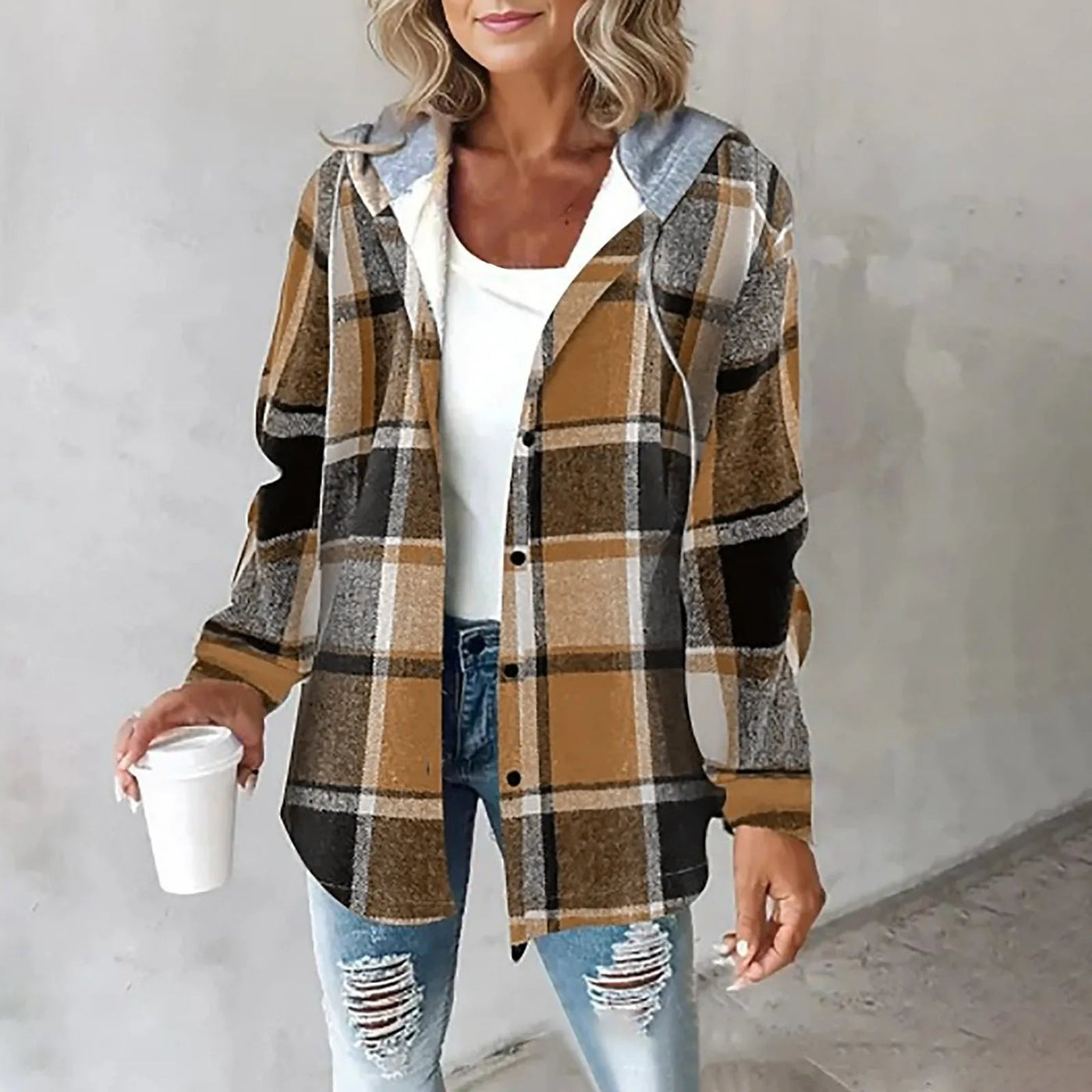 Veronica™ - Gemütliche Karo-Jacke