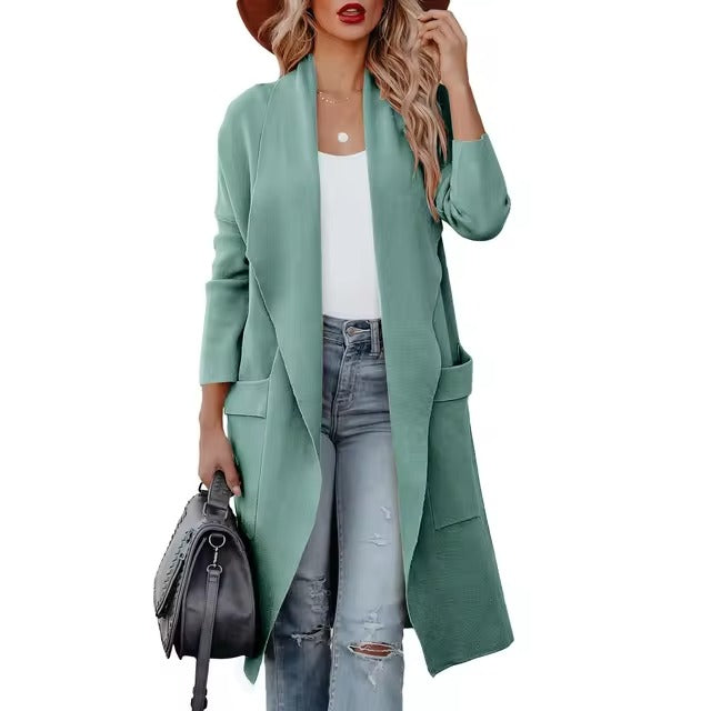 Megan - Langer Tweed-Wollmantel für zeitlose Eleganz