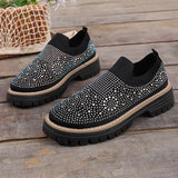 Urbaner Glanz™ Slip-On Sneaker mit Profilplateau in Schwarz