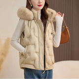 Softline Édition™ Steppweste mit Abnehmbarem Kunstpelzkragen / Die Eleganteste Schicht des Winters! in Khaki
