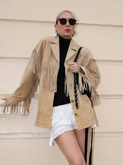 Dakota | Wildleder-Fransenjacke – Boho-Chic trifft auf Western-Style