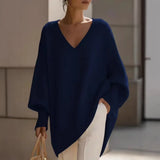 Genf™ Premium-Softstrick Oversize-Pullover in Dunkelblau