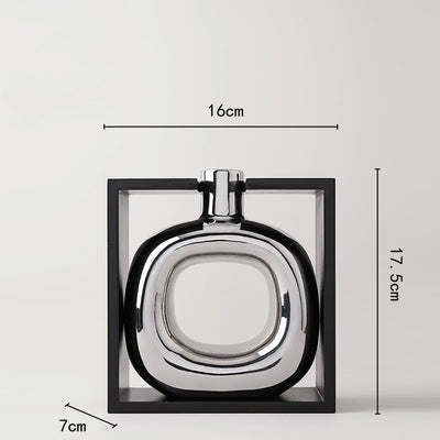 Silberne Hohe Ausgeschnittene Vase