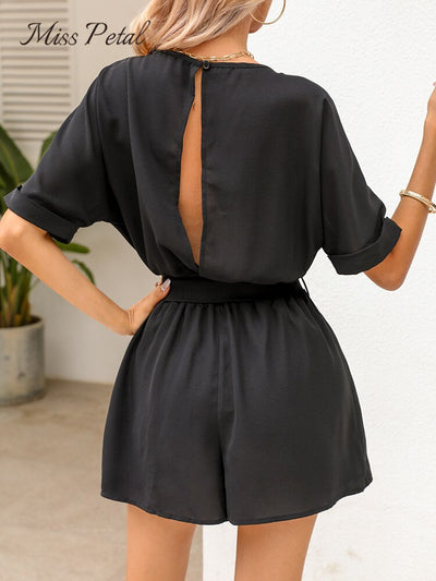 Sophia - eleganter Jumpsuit mit kurzen Ärmeln