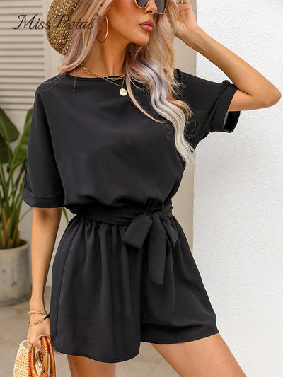 Sophia - eleganter Jumpsuit mit kurzen Ärmeln