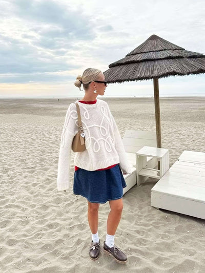 Damen Strickpullover – Oversize Pullover mit Strickmuster für stilvolle Outfits