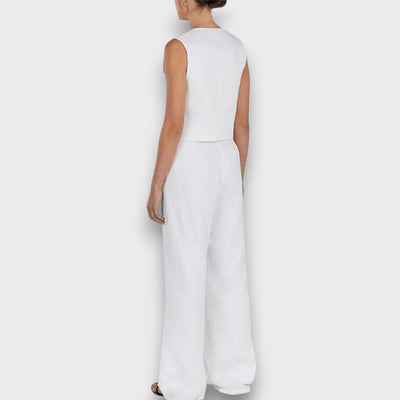 Solenne – Leinen-Set mit ärmelloser Weste