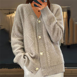 Claudia | Damen Gemütliche Strickjacke mit langen Ärmeln in Grau