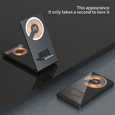 T05-Aluminiumlegierungs-Halterung Faltbares Magnetisches Wireless Ladegerät
