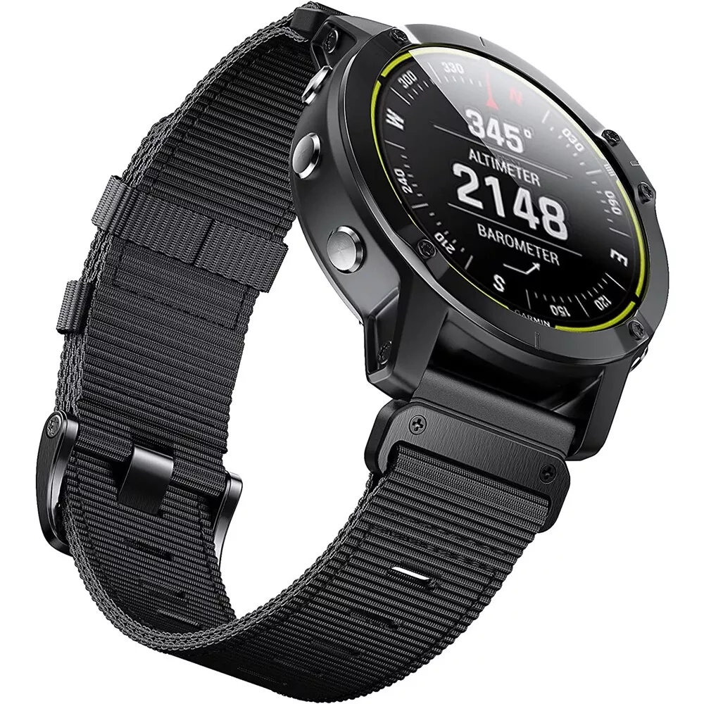 Taktisches Outdoor-Nylonarmband für Garmin Fenix 6X 6 Pro 8 7 7X 5 5X Plus