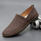 Santorini | Herren Leder Slipper Elegant Komfort Klassisch in Dunkelbraun