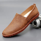 Santorini | Herren Leder Slipper Elegant Komfort Klassisch in Braun