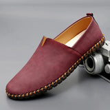 Santorini | Herren Leder Slipper Elegant Komfort Klassisch in Rot