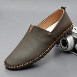 Santorini | Herren Leder Slipper Elegant Komfort Klassisch in Grün