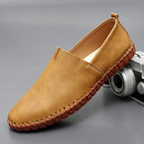 Santorini | Herren Leder Slipper Elegant Komfort Klassisch in Khaki
