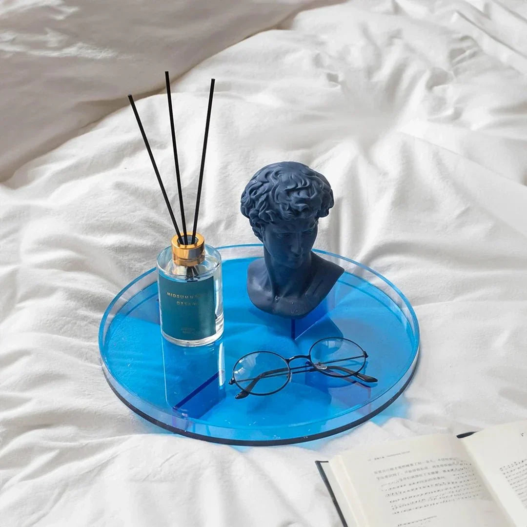 Transparente Runde Acryl Aufbewahrungsschale - Lebendiger Organizer für Zuhause & Kosmetik