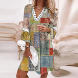 Cara | Boho Muster Mini Abendkleid in Gelb