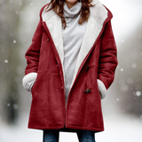 ISABELLA  - Fleece-Wildlederjacke in Weinrot