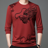 Bequemes Herren-Sweatshirt mit Rundhalsausschnitt in Rot
