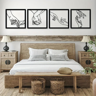 Umarmende Hände Metall Wandkunst