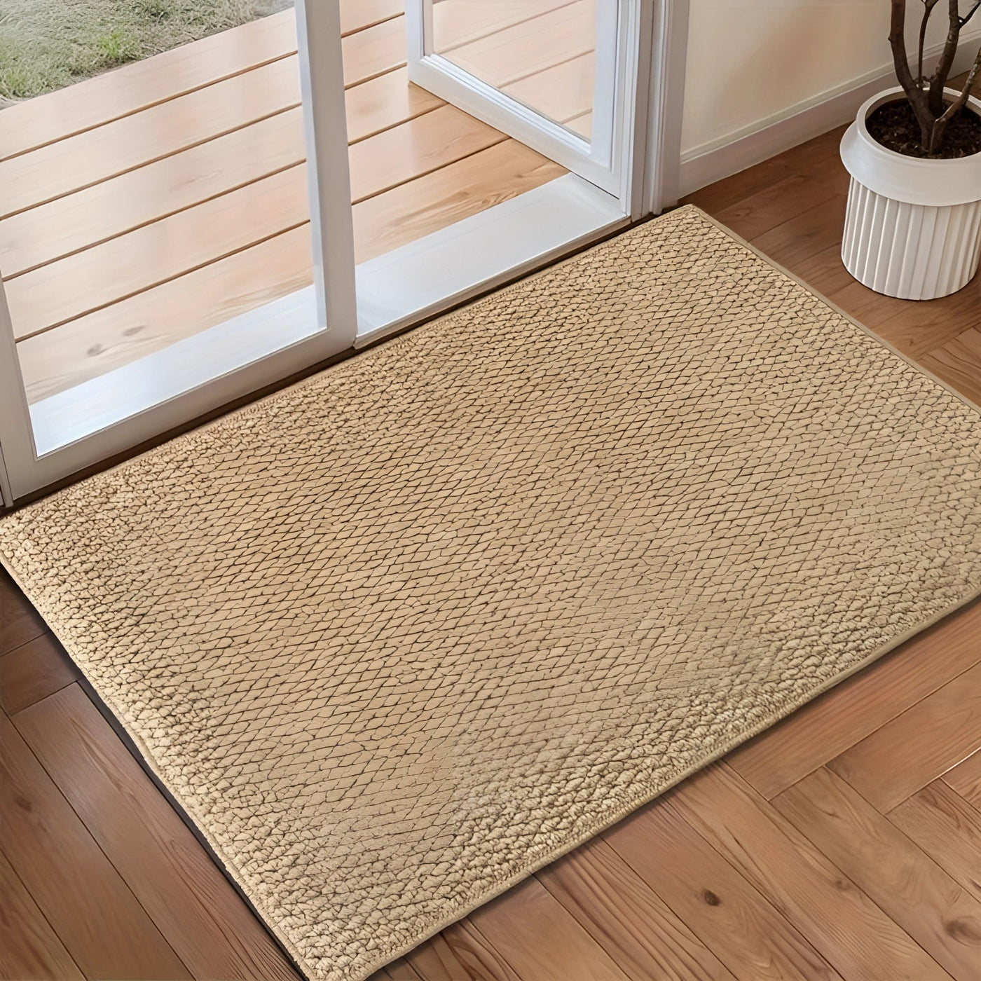 Umweltfreundliche beige Innentürmatte - Groß, rutschfest & waschbar