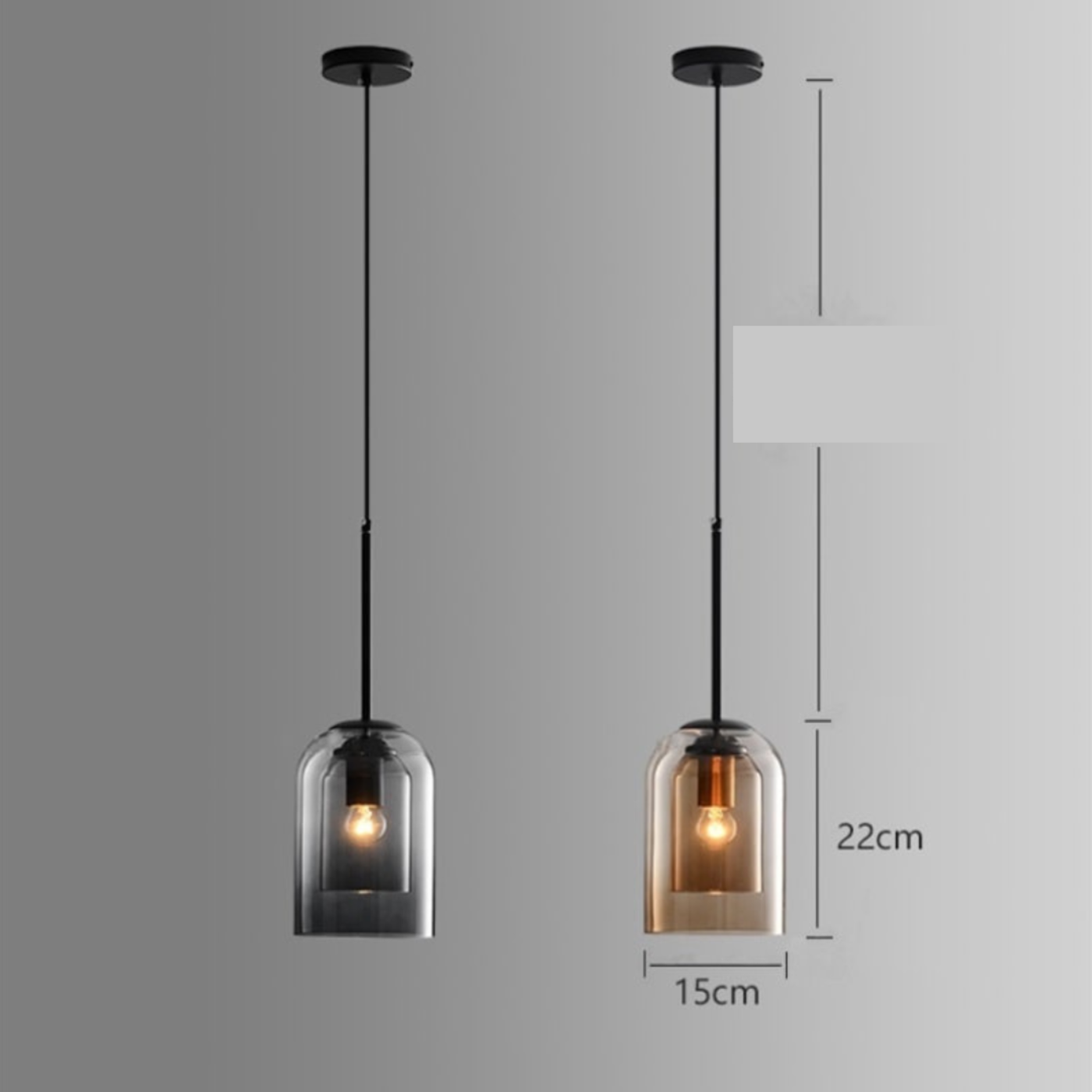 LuxeBeam Light - Moderne Pendelleuchte aus doppeltem Glas