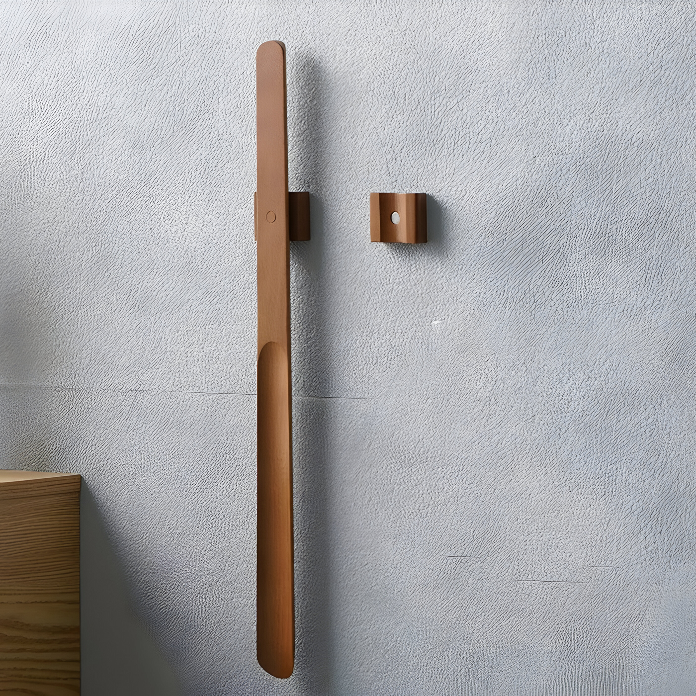 KomfortKick - Magnetischer Holz  Langer Schuhlöffel