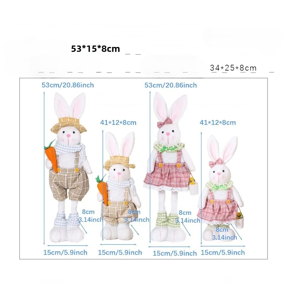 JollyHoppers Puppe – Dekorativer Osterhasen mit einziehbaren Beinen